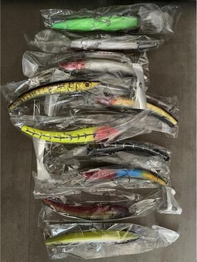 Set of 10 Assorted Fishing Lures - Various Colors and Styles